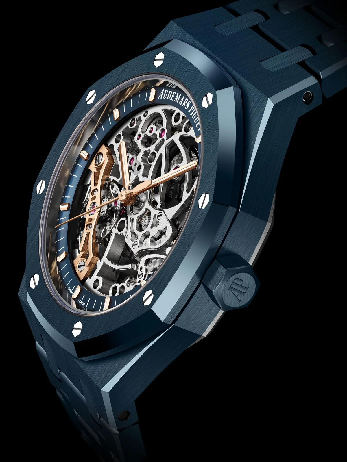 Blue ceramic case of Audemars Piguet Royal Oak