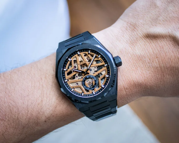 Zenith Defy Skyline Skeleton in black ceramic and rose gold