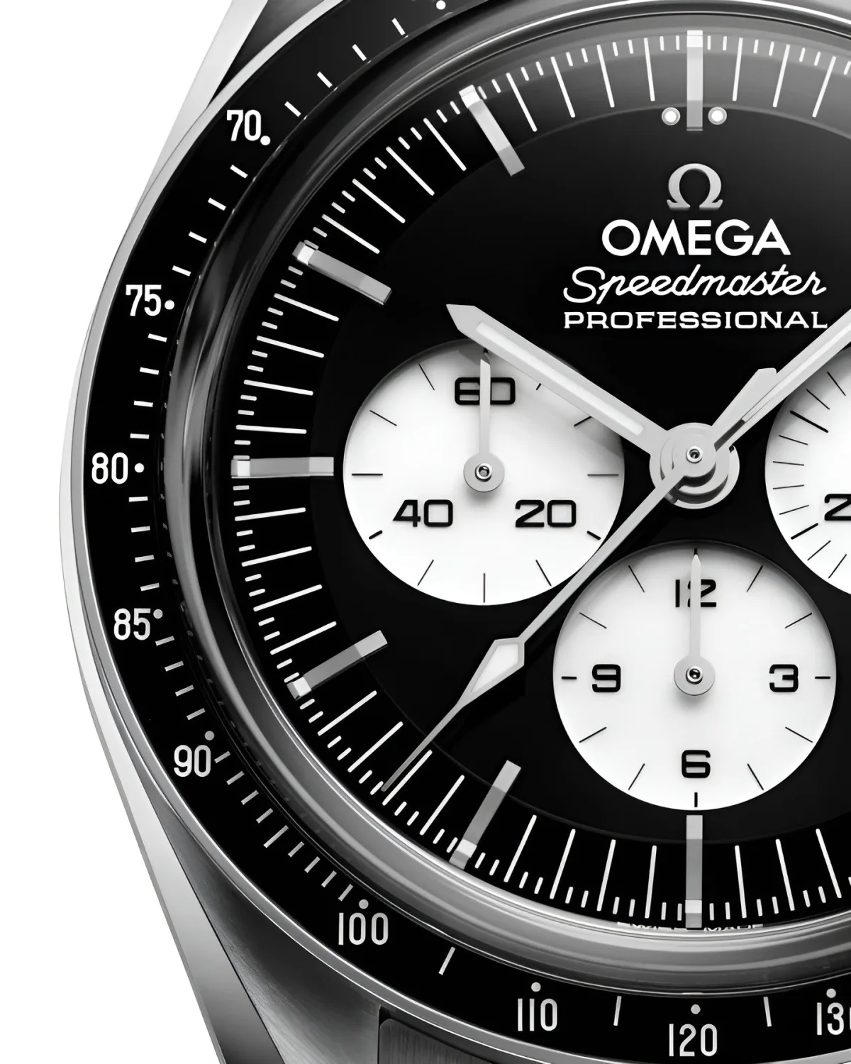 Close-up of Omega Speedmaster Moonwatch dial