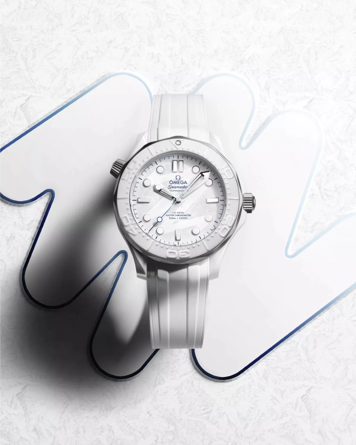 Close-up of Omega Seamaster Diver 300M case