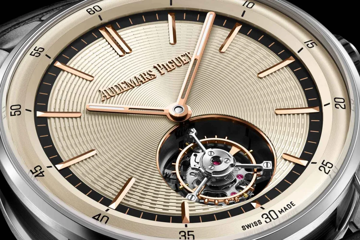 Code 11.59 Flying Tourbillon with woven basket pattern dial