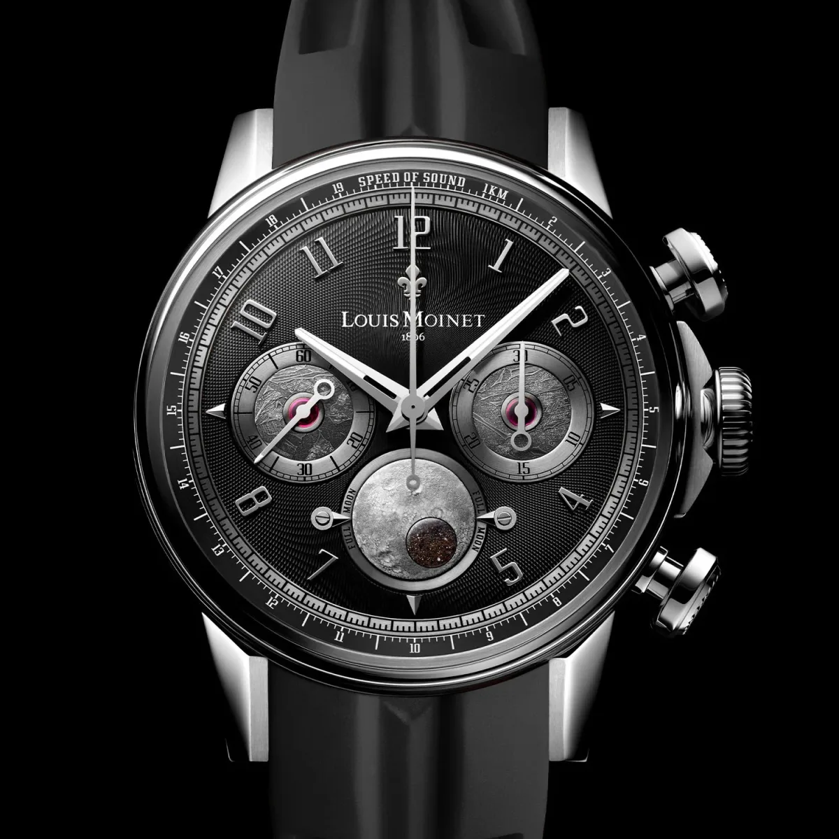 Louis Moinet Speed of Sound watch with Valjoux 88 caliber