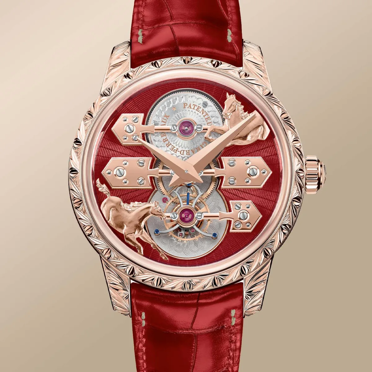 Girard-Perregaux La Esmeralda Tourbillon face detail