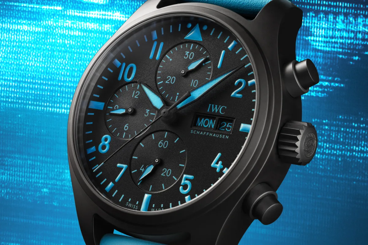 Ceramic case elements of IWC Pilot’s Watch George Russell models