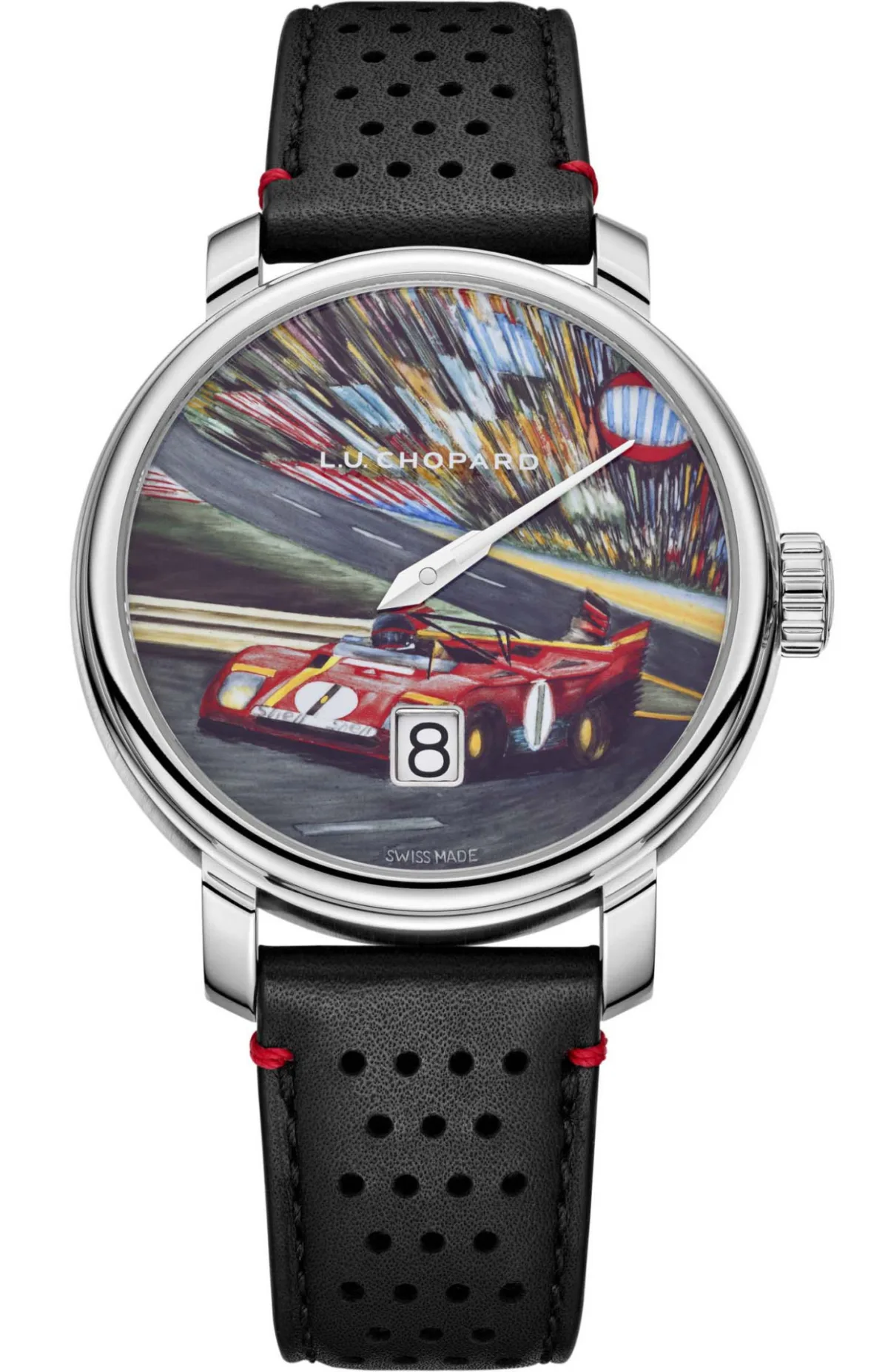 Detail of Ferrari 312 PB on Chopard L.U.C Quattro Spirit of ‘72
