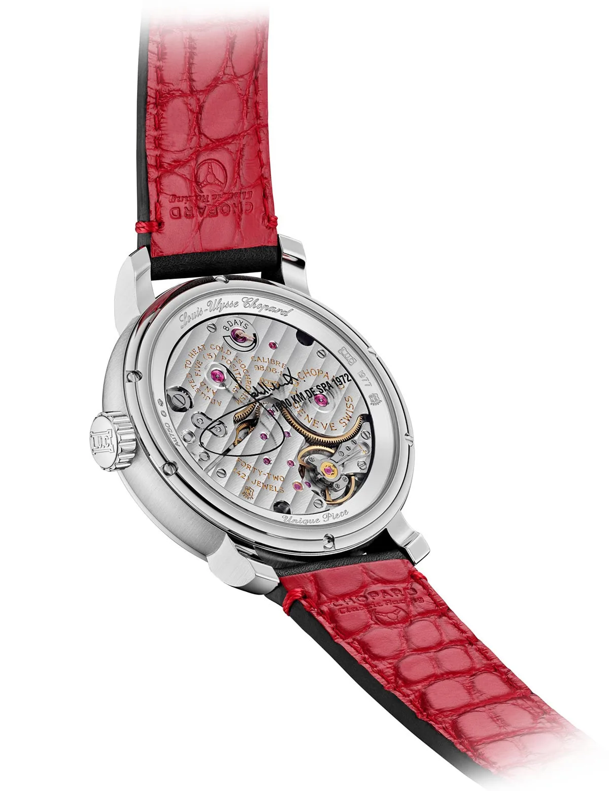 Case back of Chopard L.U.C Quattro Spirit of ‘72 with engraving