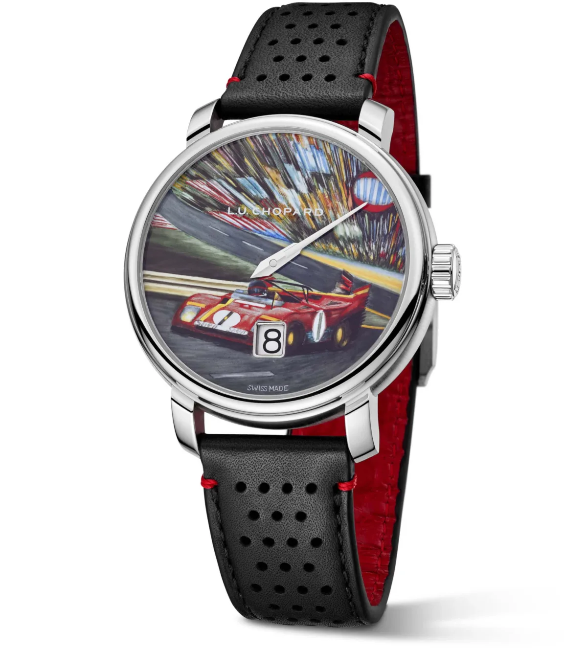 Perforated leather strap of Chopard L.U.C Quattro Spirit of ‘72