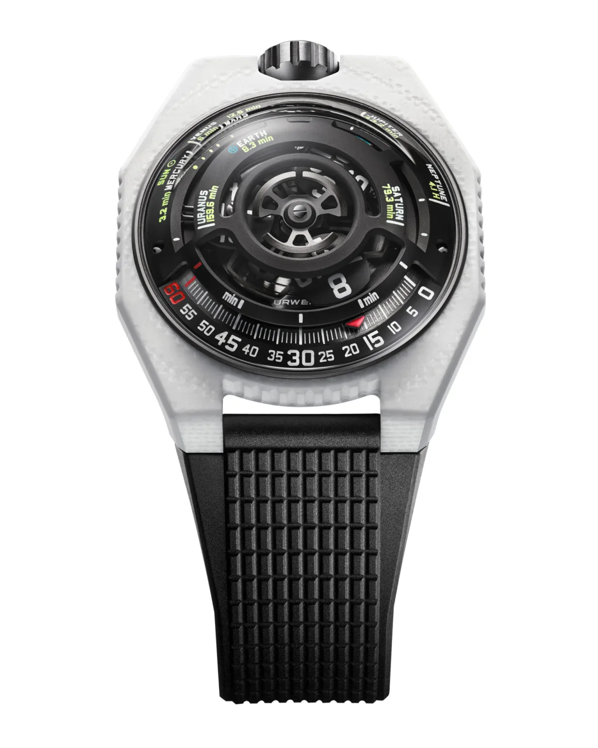 Urwerk UR-100V LightSpeed Ceramic satellite indication system