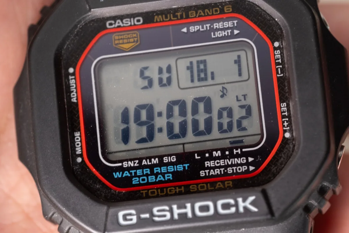 G-Shock watch solar charging feature