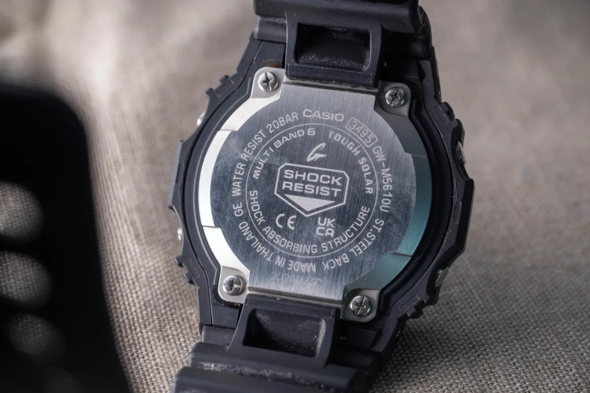 Casio GW-M5610 world time and stopwatch display