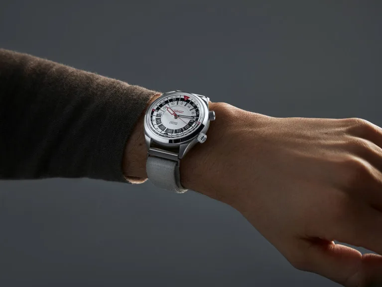 Raketa Baikonur watch on nylon strap