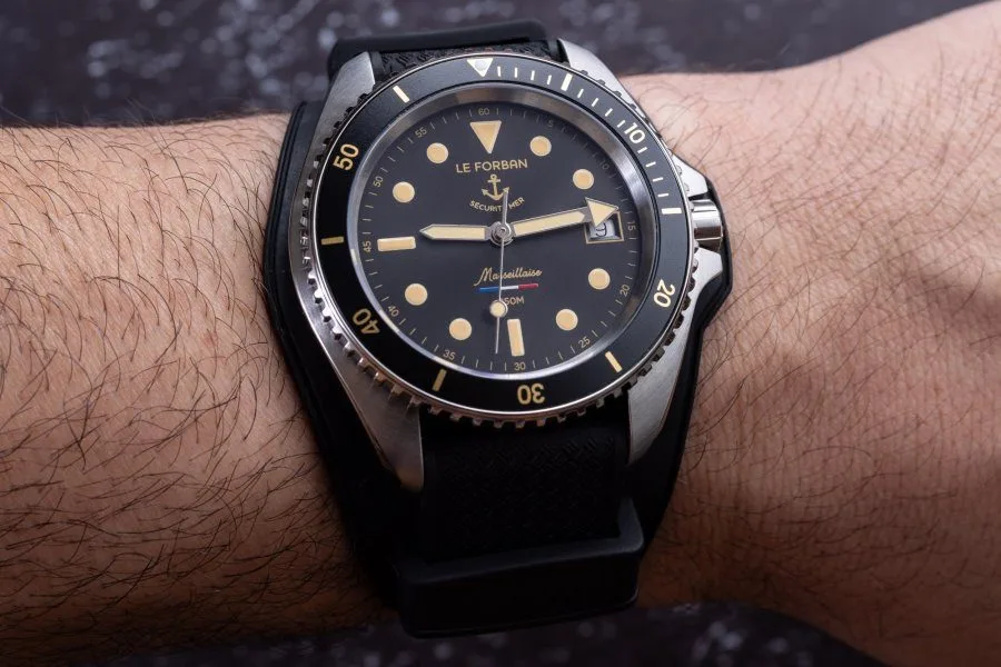 Le Forban Sécurité Mer Marseillaise watch with rubber bund strap