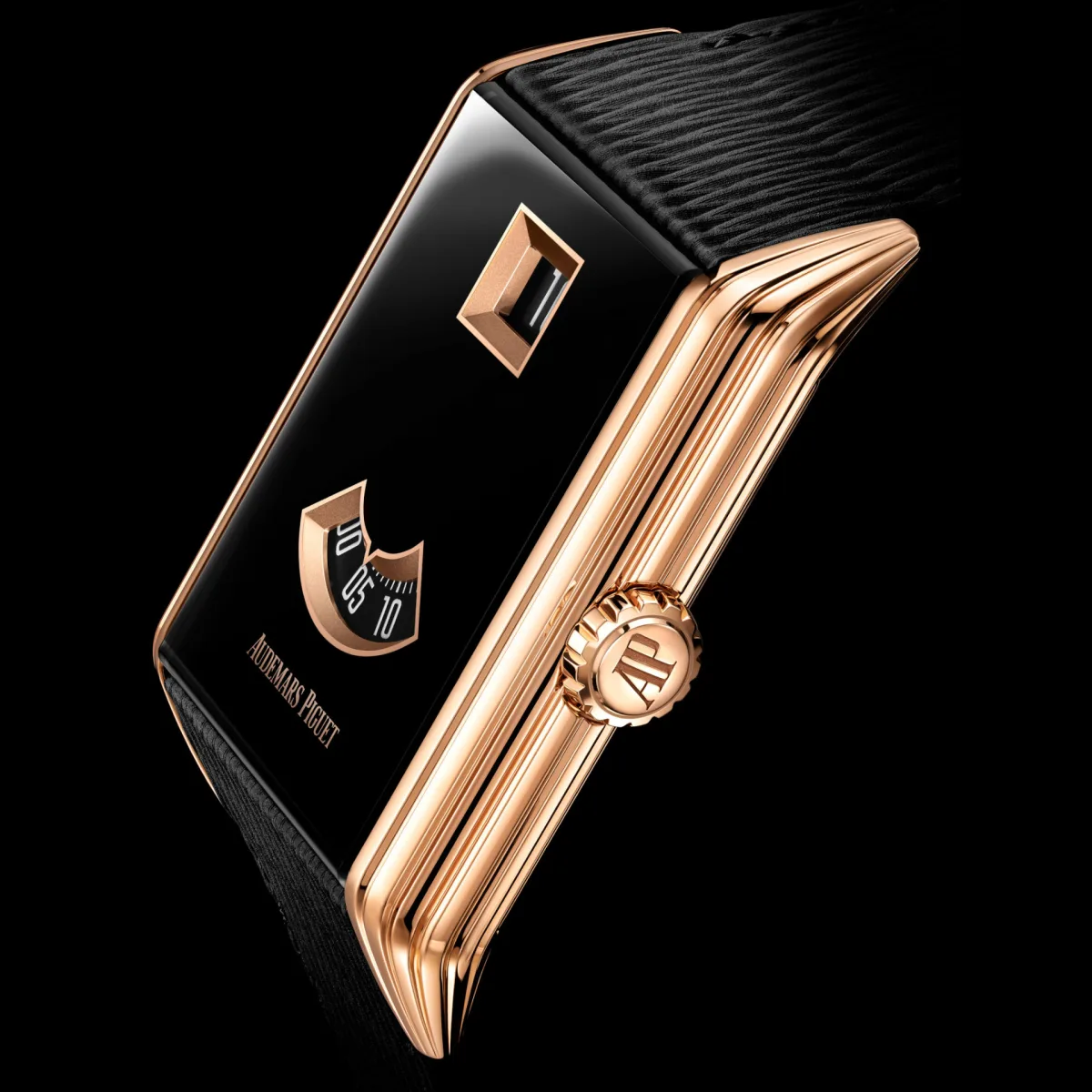 Close-up of Audemars Piguet Neo Frame Jumping Hour case