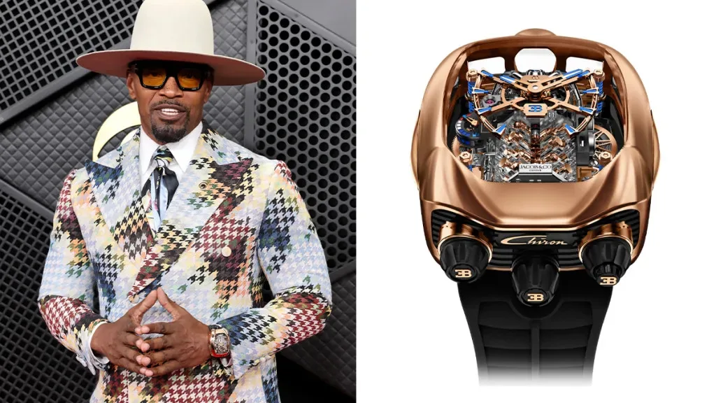 Jamie Foxx with a Jacob & Co. Bugatti Chiron V2 watch