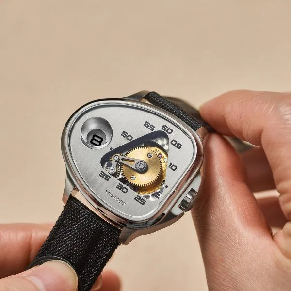 Angles Watches Triscope showcasing its jumping hour feature