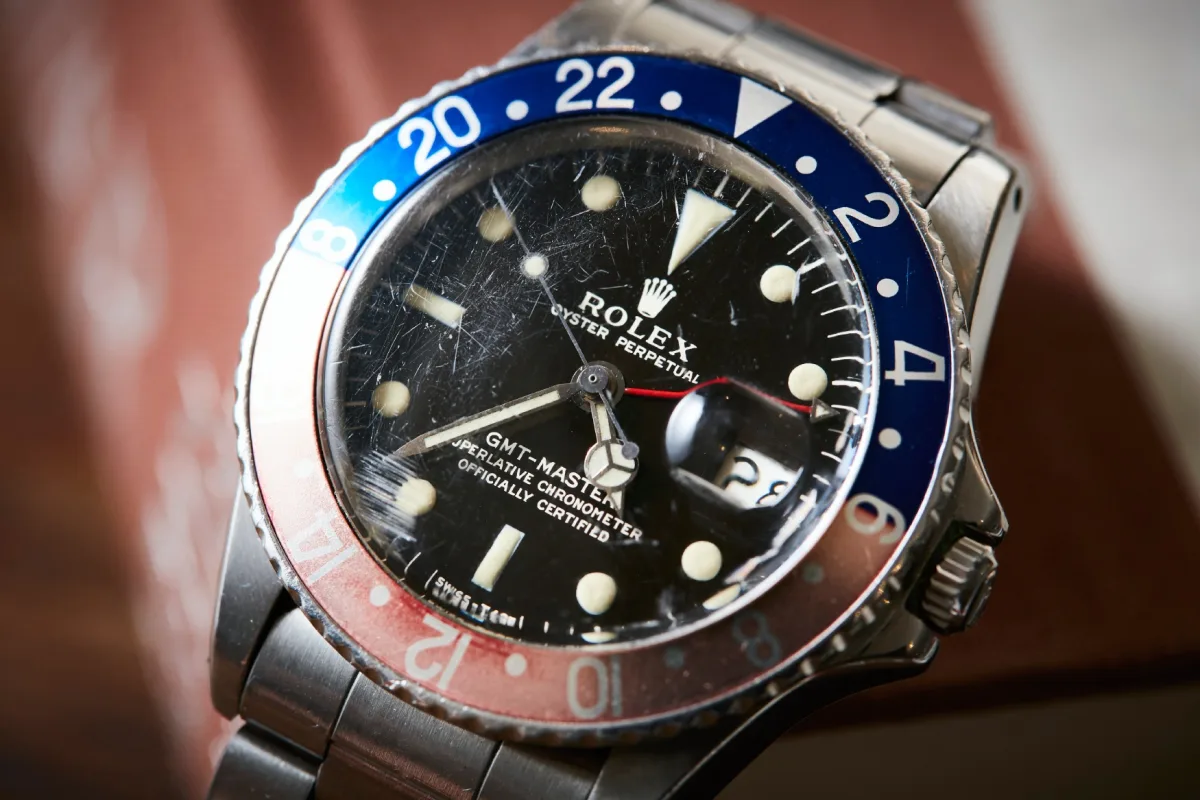 Rolex watch with Mercedes-style hands