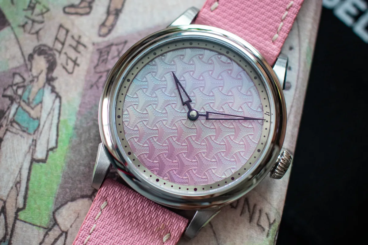 Close-up of the Watch Ho & Co. x Selten Jui Bauhinia dial