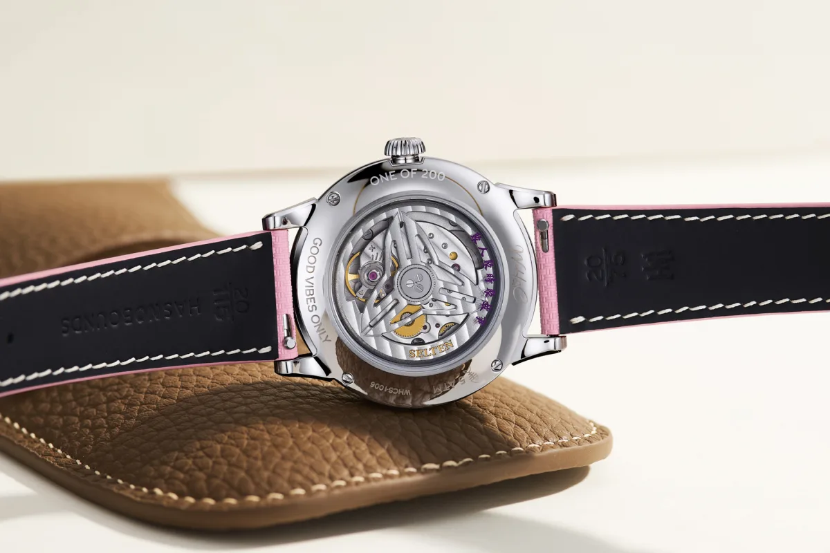 Back view of the Watch Ho & Co. x Selten Jui Bauhinia movement