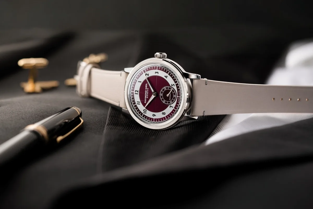 Raymond Weil Millesime Small Seconds watches with tuxedo dials