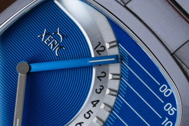 Xeric Timeline Retrograde dial with retrograde indications