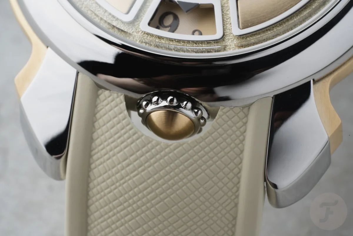 Close-up of the minute ring on Labormatic watches.