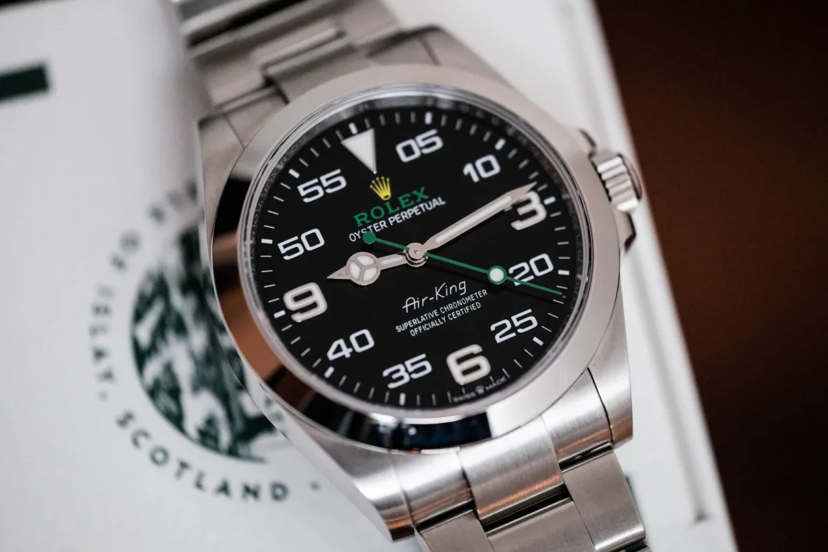 Close-up of Rolex Air-King 126900 numerals