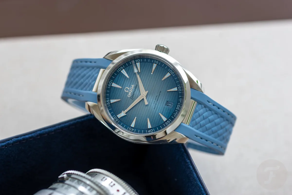 Omega Seamaster Aqua Terra with glossy dial and curved bracelet