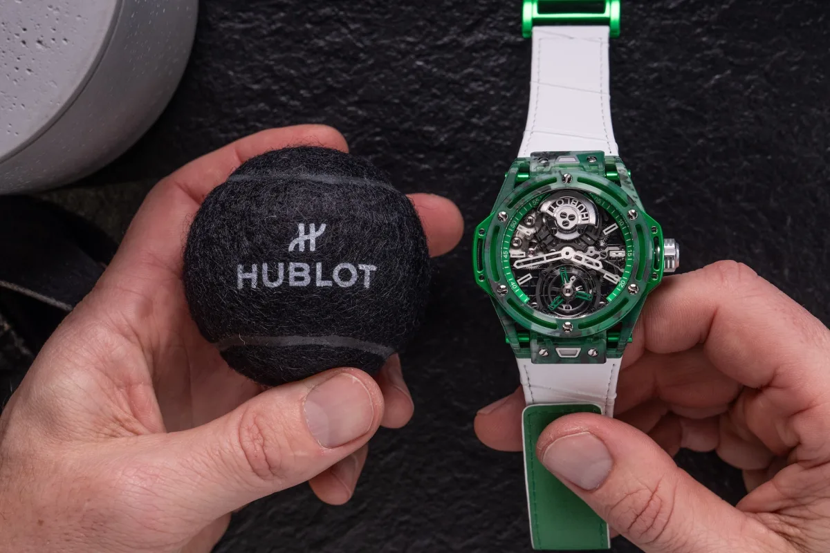 S-shaped screw detail on Hublot Djokovic watch