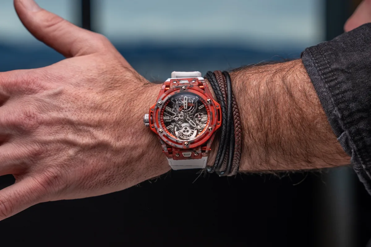 Color variants of Hublot Djokovic watches matching court surfaces