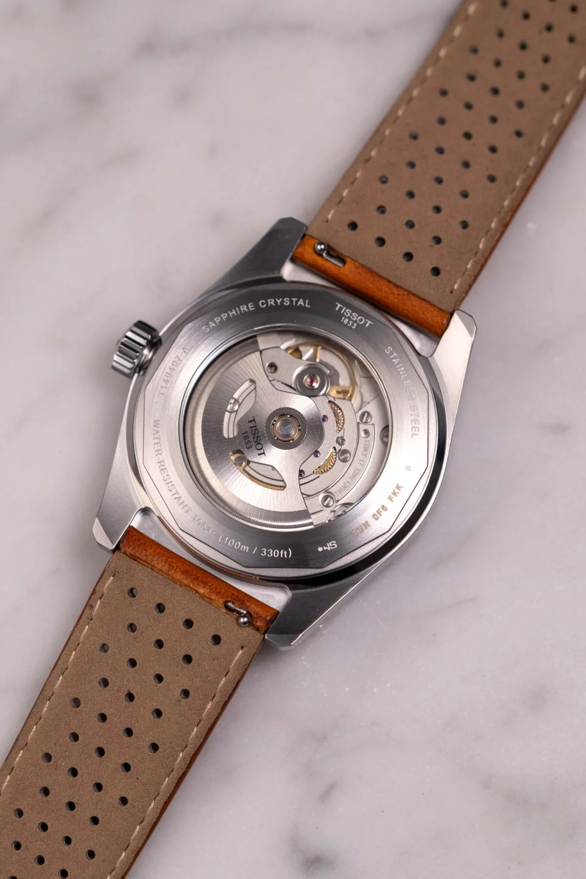 Various leather watch straps on display
