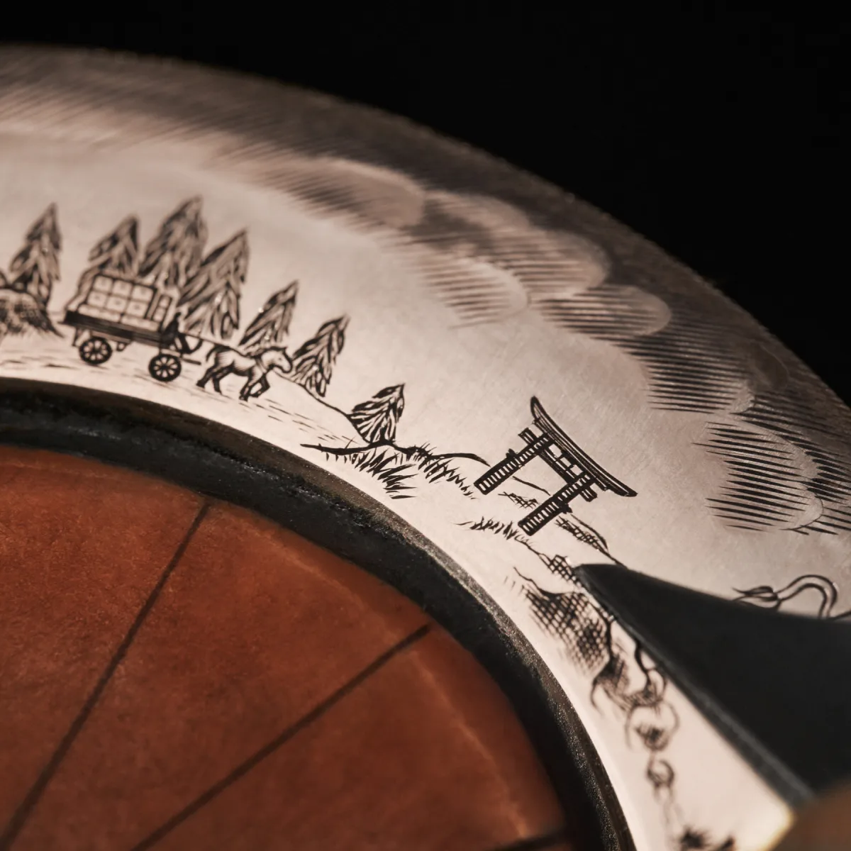 Limited edition Sympathique clock set in titanium chest
