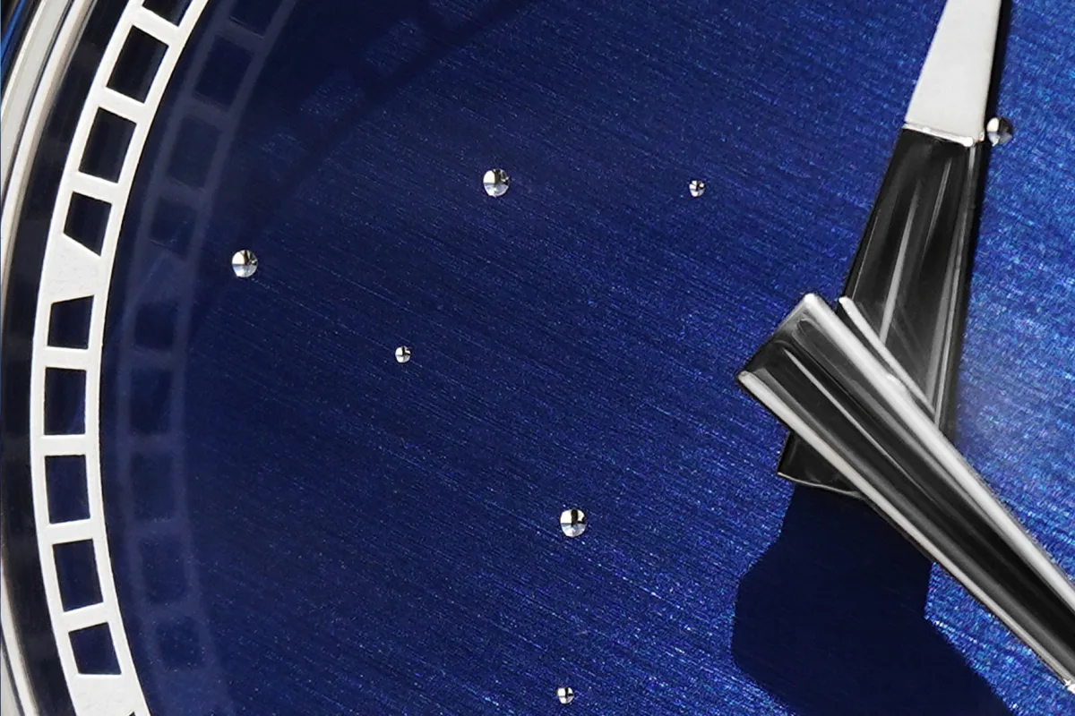 Oliver Gallaugher watch dial with Super-LumiNova markings