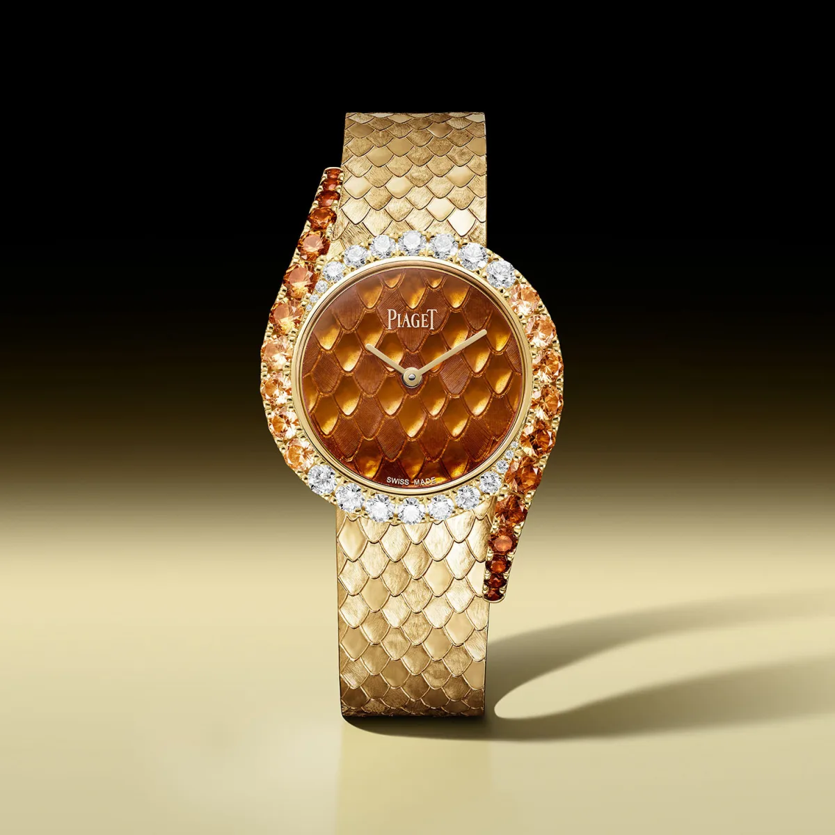 Piaget watch with snake-like engraving