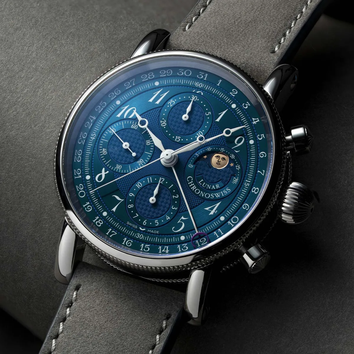 Chronoswiss Lunar Chronograph Aurora watch with green dial