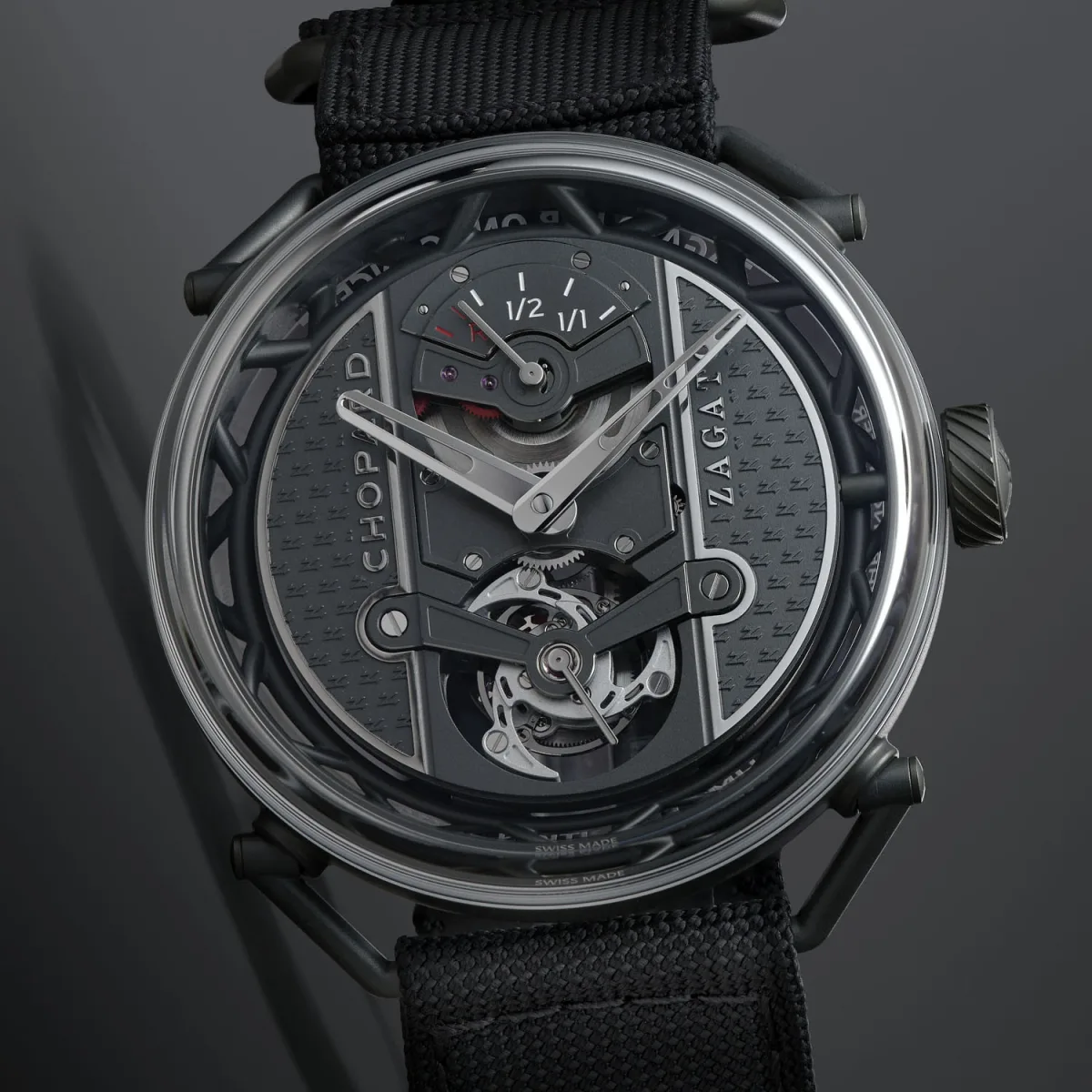 Tubular structured titanium case of Chopard Zagato Lab One