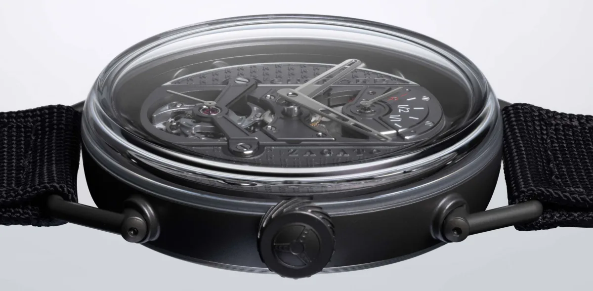Electroplasma oxidized titanium of Chopard Zagato Lab One