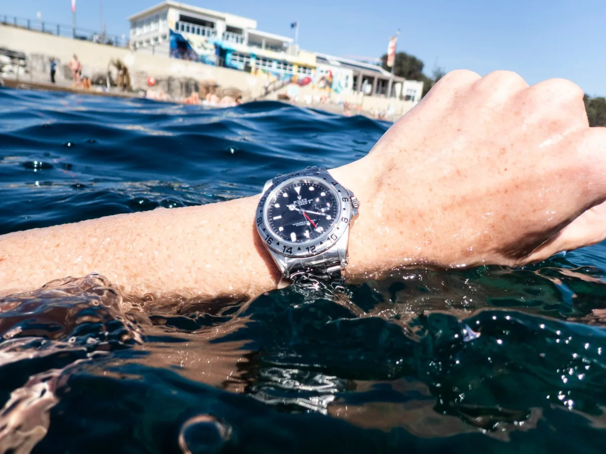 Rolex Explorer II Ref. 16570 in ocean setting