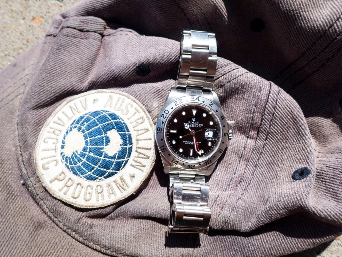 Rolex Explorer II subtle design in urban setting