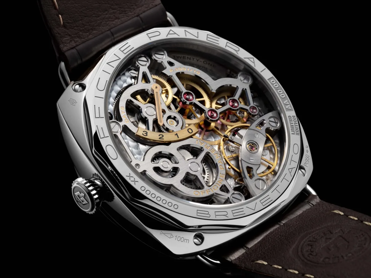 Skeletonized movement of PAM01730 with visible power reserve