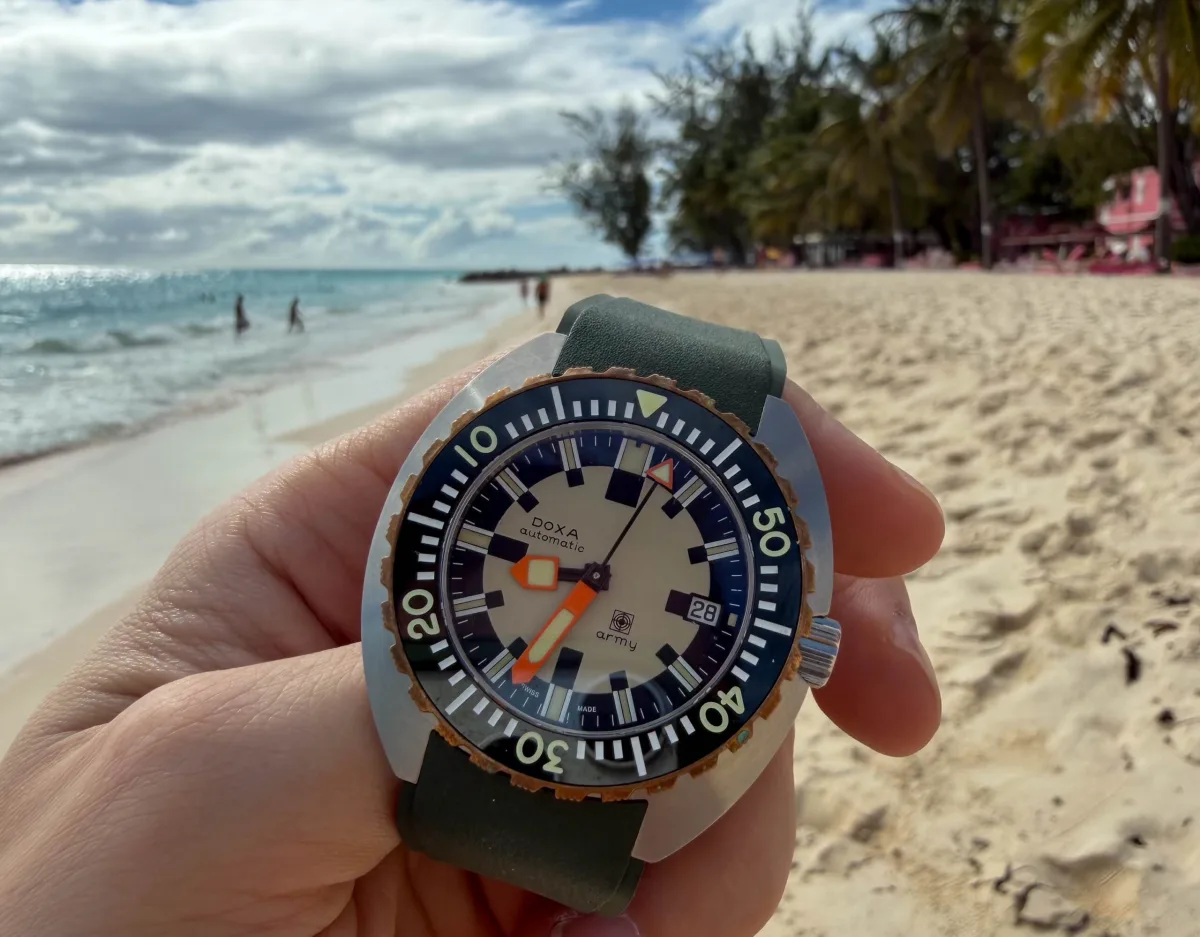 Late evening at Dover Beach with the Doxa Army watch