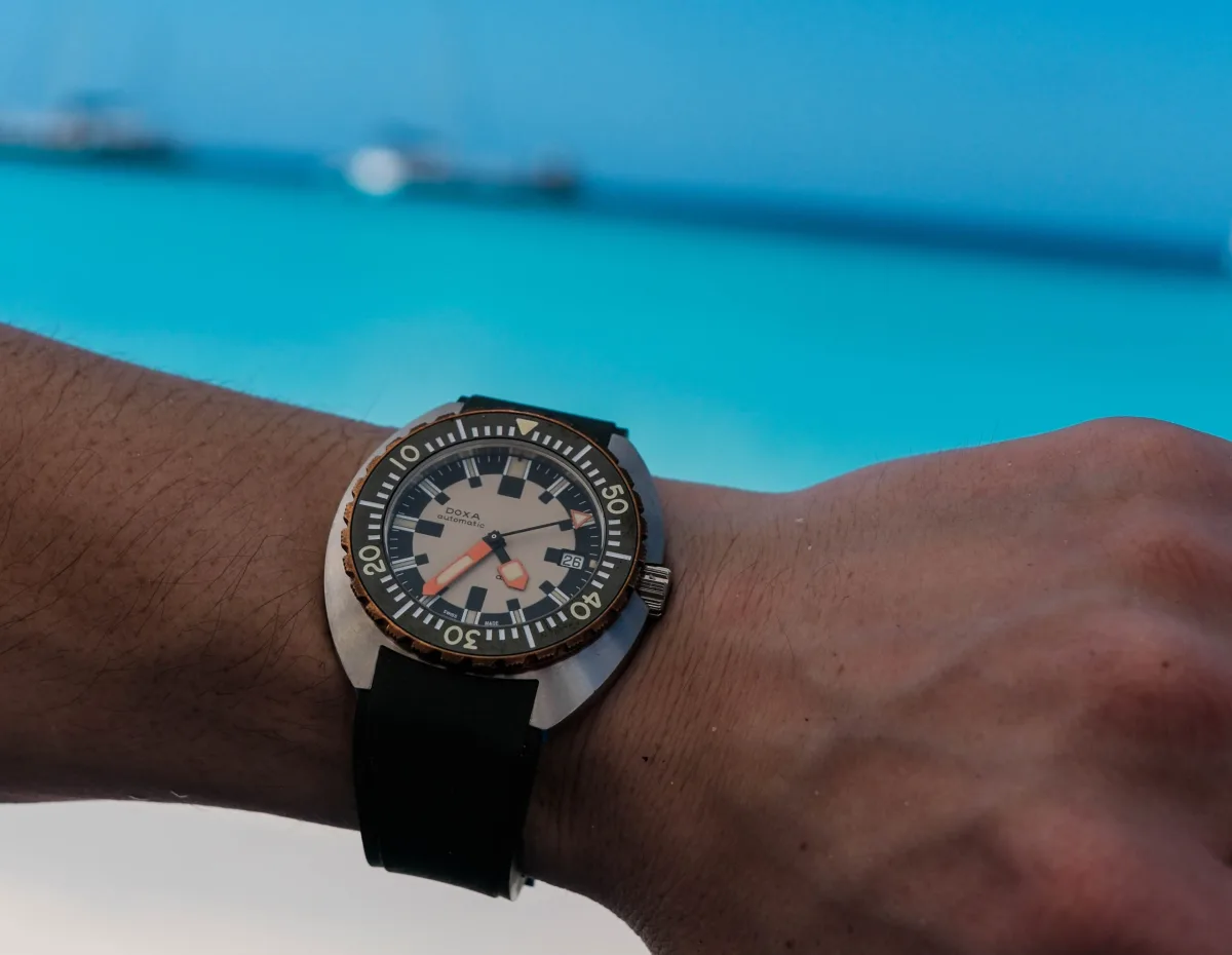 Morning shot in Carlisle Bay with Doxa Army