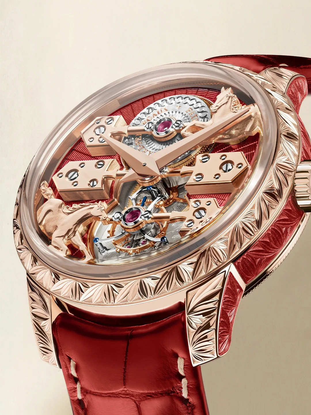Girard-Perregaux La Esmeralda Tourbillon Year of the Horse watch with gold bridges