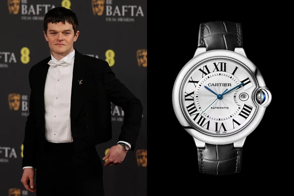 Robert Aramayo wearing Cartier Ballon Bleu