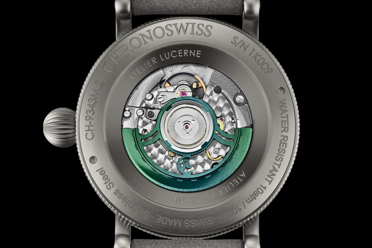 Back view of Chronoswiss Space Timer Gravity mechanism