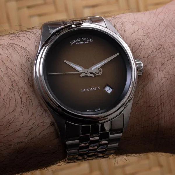 Armand Nicolet M02 Model C watch close-up