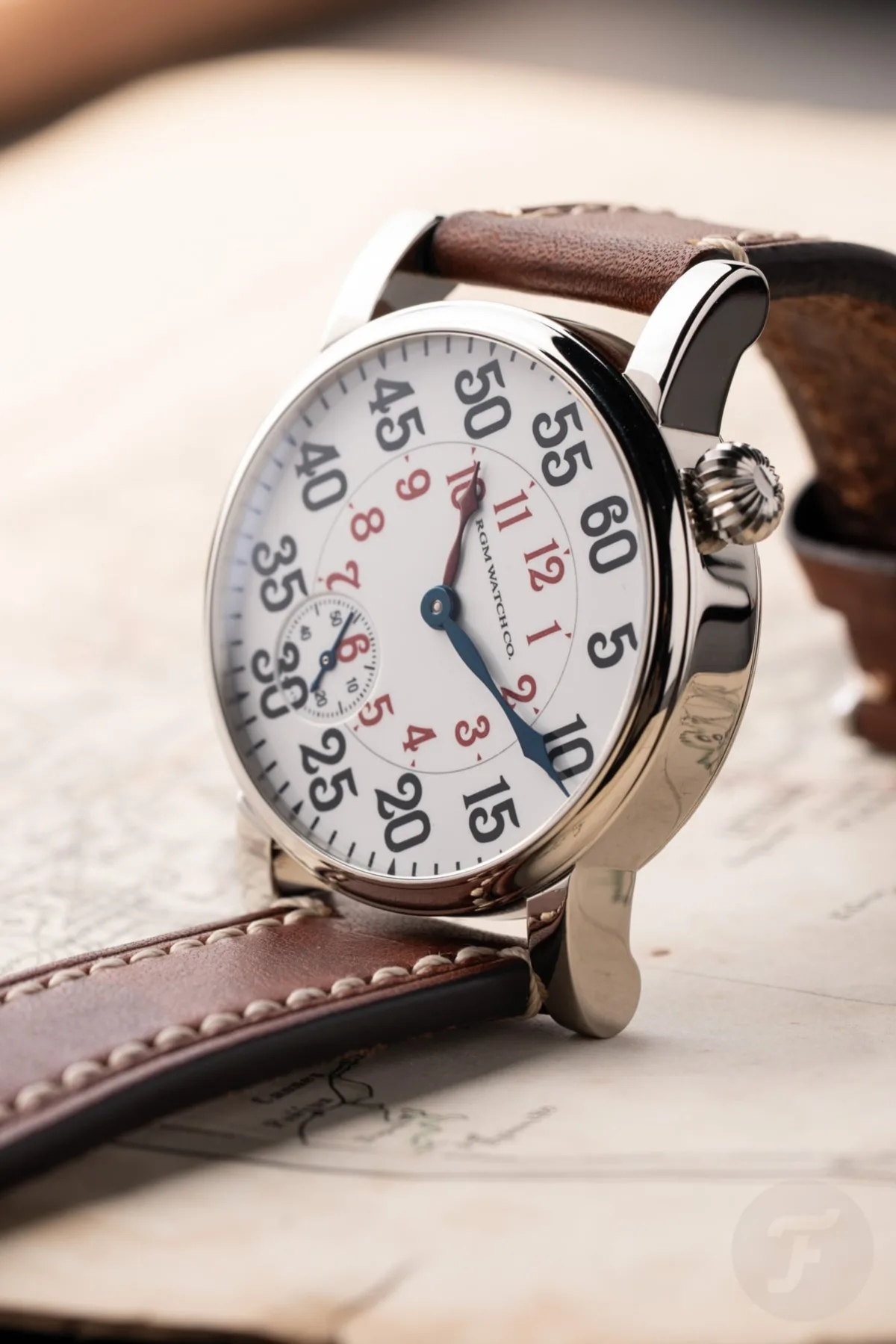 RGM 222-RR on wrist, showing enamel dial