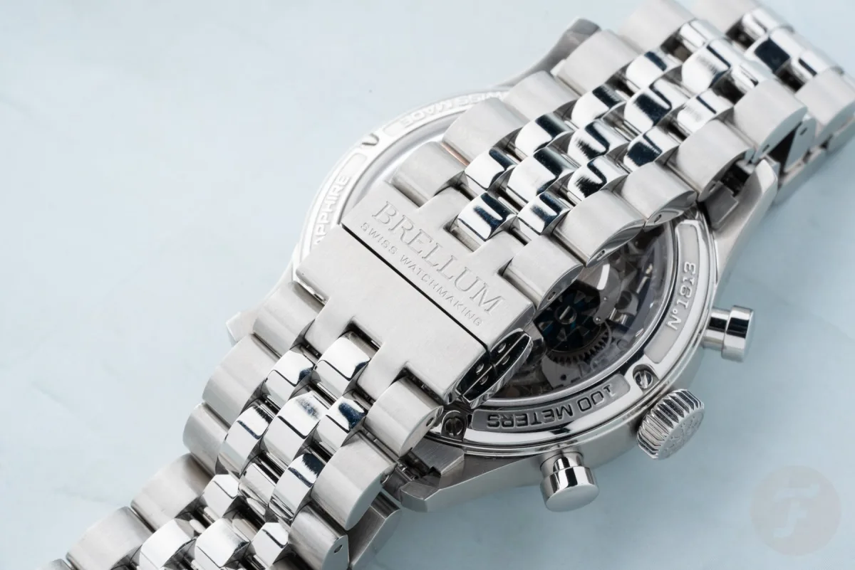 Brellum Duobox 39 Ice Blue on a wrist
