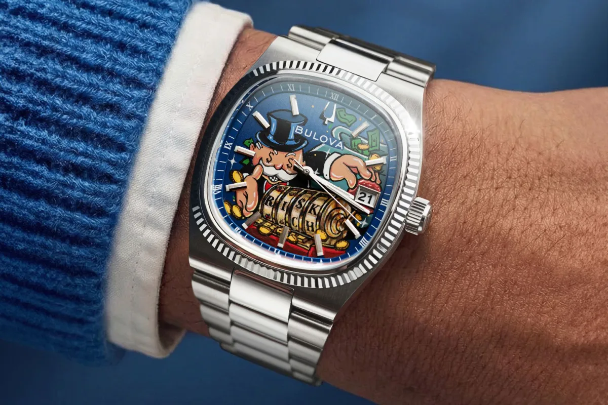 Bulova Super Seville Risky Riches with flying banknotes and coins