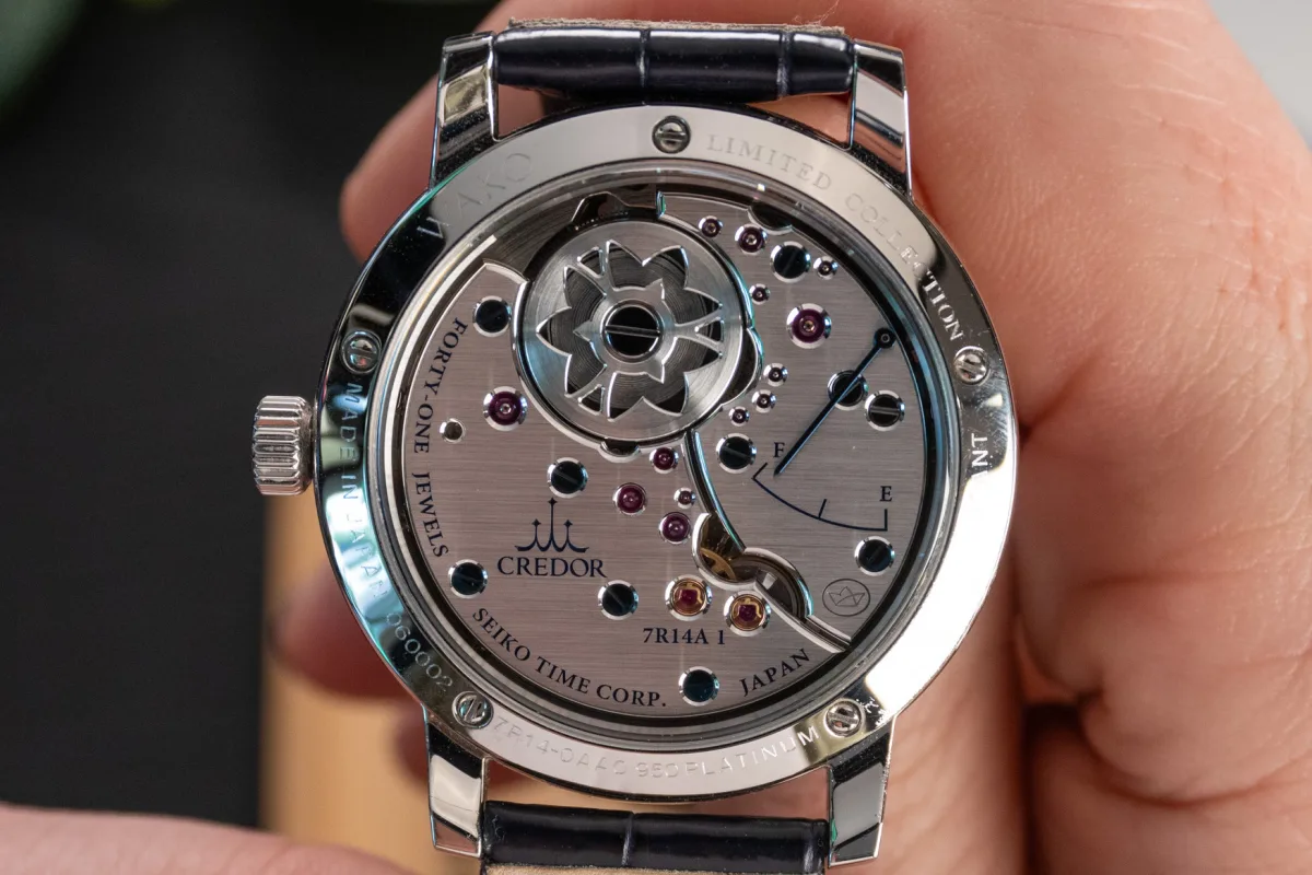 Close-up of Credor Eichi II movement