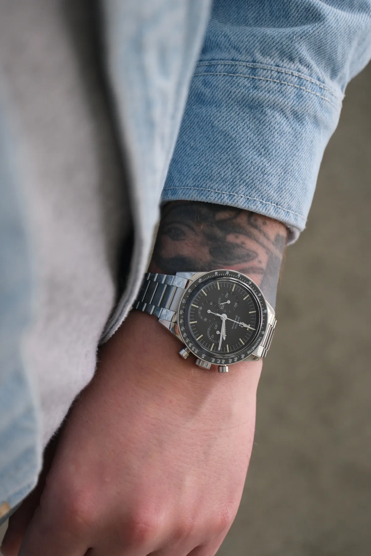 Omega Speedmaster Calibre 321 on wrist at Hong Kong event